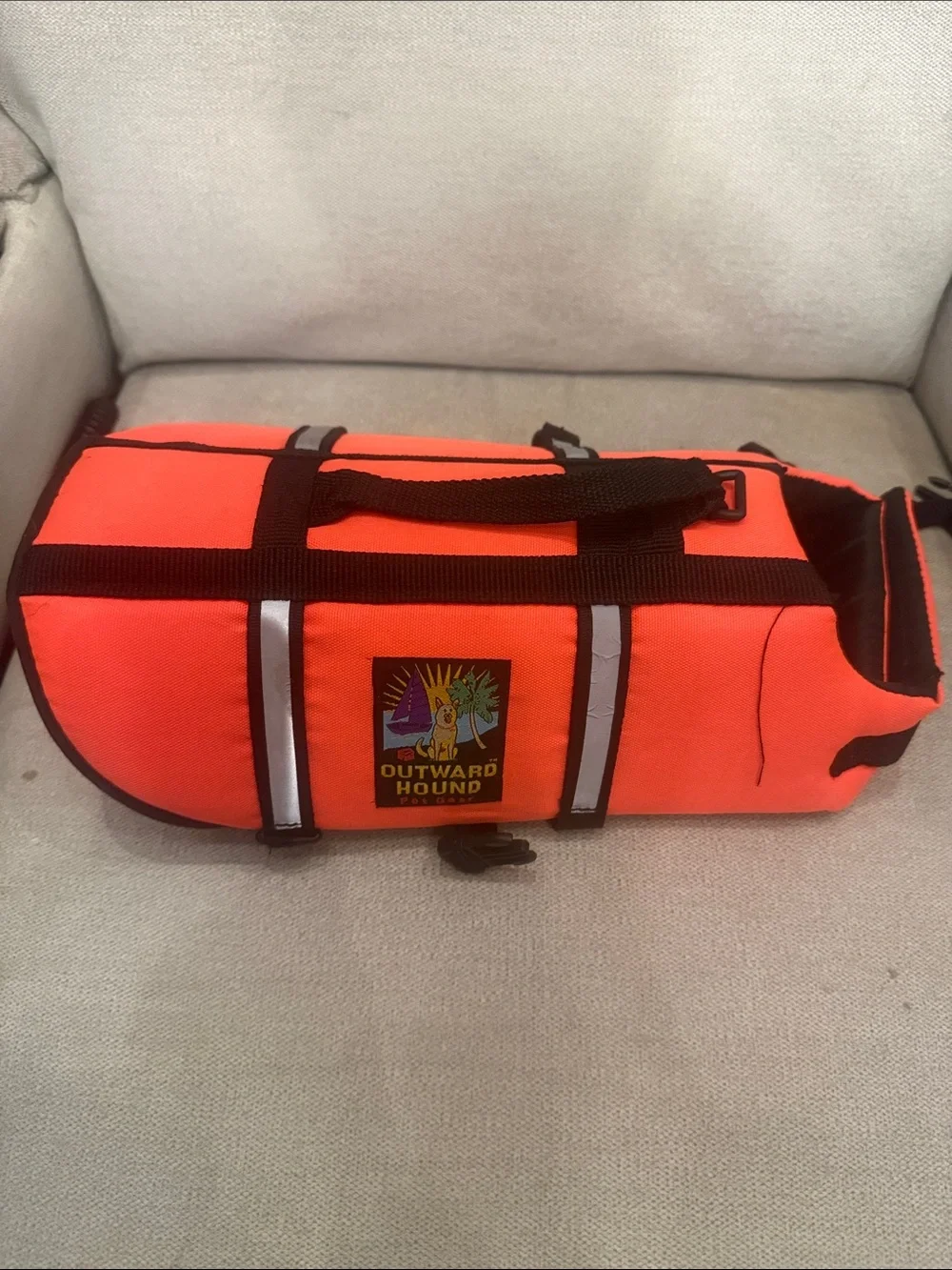 Outward Hound Neon Orange Dog Life Vest with Reflective Strips